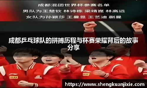 成都乒乓球队的拼搏历程与杯赛荣耀背后的故事分享